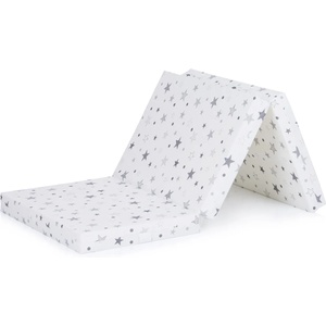 Chipolino Сгъваем матрак Chipolino - 60 x 120 x 6 cm, Бял със сиви звезди (MATC02401WHGR)