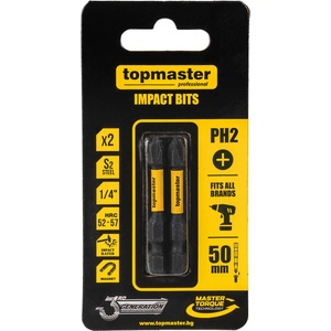 Topmaster Professional Накрайници ударни 50мм PH2, 2 бр. Topmaster Professional (338731) - topmall