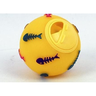 Trixie Hračka kočka Míček s otvory na krmivo/mix barev 7cm