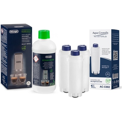 Aqua Crystalis AC-C002 3 ks + odvápňovač De'Longhi EcoDecalk 500 ml