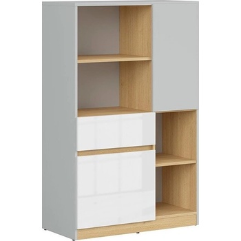 Шкаф Nandu KOM2D1S дъб и бял лак