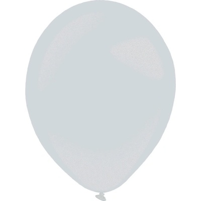 Amscan Balónky latexové dekoratérské metalické stříbrné 27,5 cm
