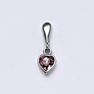 Čištín Stříbrný přívěšek srdíček Swarovski krystal Light ametyst P 1315 22