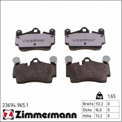 Sada brzdových platničiek kotúčovej brzdy ZIMMERMANN 23694.965.1