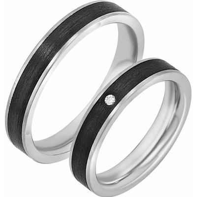 Eppi karbonové snubní prsteny s diamantem Mona RW50176