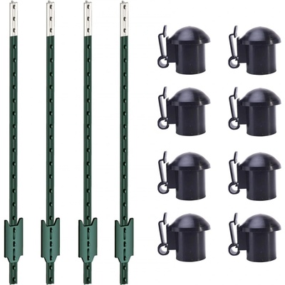 Sada T-sloupky pro elektrický ohradník 167 cm + krytky s izolátorem - 50 ks
