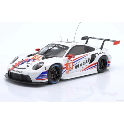 Ixo-models Porsche 911 991 Rsr-19 4.2l Team Weathertech Racing N 79 Lmgte Am Class Le Mans 2022 Cooper Macneil Julien Andlauer Thomas Merril Bílá 1:18