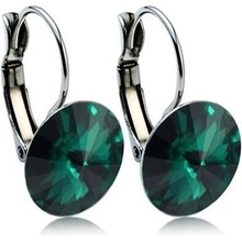 Swarovski Elements Rivoli stříbrné visací zelené kulaté 31106.3 Emerald zelená tmavá smaragdová brčálová