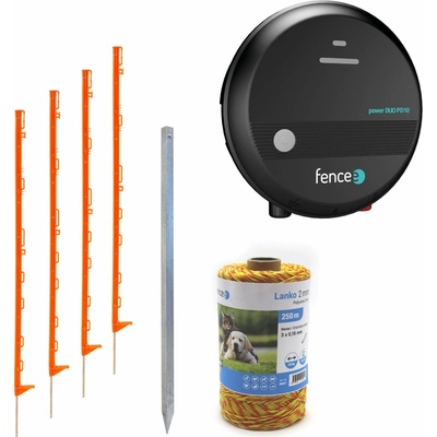 fencee Sada elektrického ohradníku pro psy, poníky a proti škůdcům - DUO zdroj - lanko 250 m