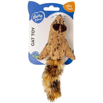 Duvoplus - Котешка играчка във форма на катерица от корк, 17Х8Х4 см
