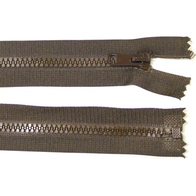 Kostěný zip no.5 rozepínací 35cm bundový color: 704 tmavě hnědá