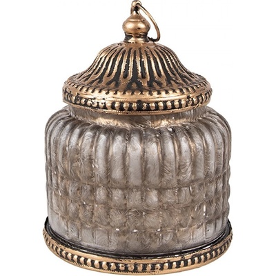 Růžová skleněná svítící LED lucerna Balli - Ø 10*13 cm - Clayre & Eef
