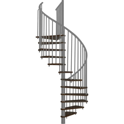 Minka STAIRS Kombinované točité schodiště Spiral Effect ořech/šedá pr. 140 cm