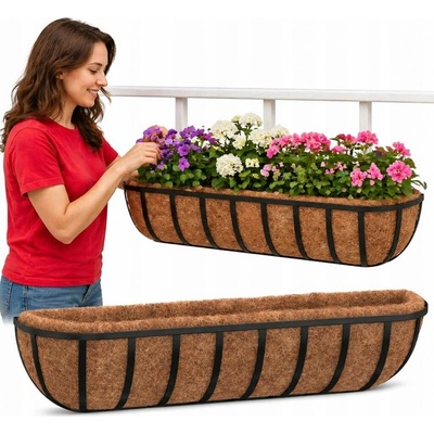 VidaXL Květináč 91 x 20 x 23 cm plast černý