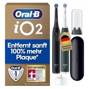Oral-B iO Series 2 Electric Toothbrush, Double Pack, Black/Green - 8700216655347
