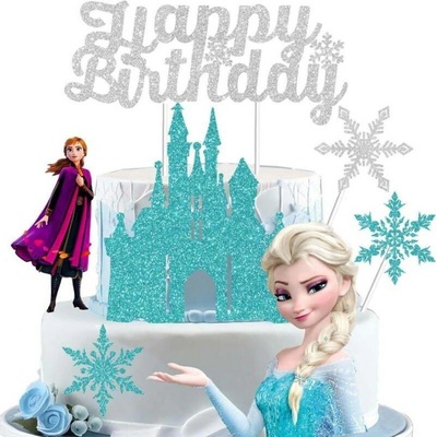Zápich na tortu „Happy Birthday Elsa“, 7 ks - Cakesicq
