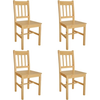 vidaXL Трапезни столове, 4 бр, борова дървесина (241515)