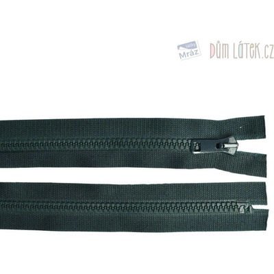 Zips kostený nedeliteľný tmavo zelený, dĺžka 20 cm