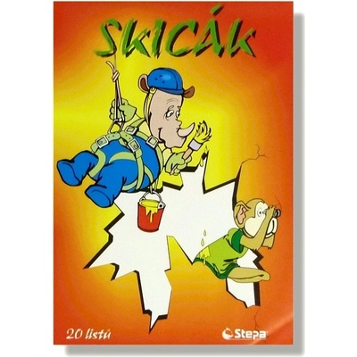 Skicák A4, blok 20 listů - bílý papír 180 gramů