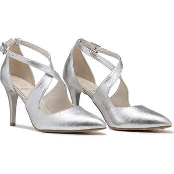 Tanečné kožené lodičky XENA Strieborné
