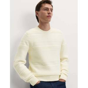 Marks & Spencer Текстуриран пуловер с кръгъл врат с вълна Marks & Spencer кремава Marks & Spencer | Bezhov | МЪЖЕ | XL REG