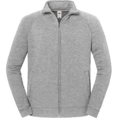 Fruit of the Loom ICONIC PREMIUM SWEAT JACKET / Суитшърт с цип от плътен памук - светлосив меланж 4XL (162290a9914)