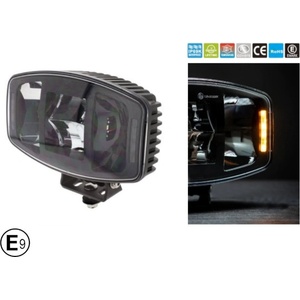  Универсален мощен LED ЛЕД 100W фар халоген лампа 12V - 24V с DRL/parking светлина бяло-жълто за АТВ джип камион трактор