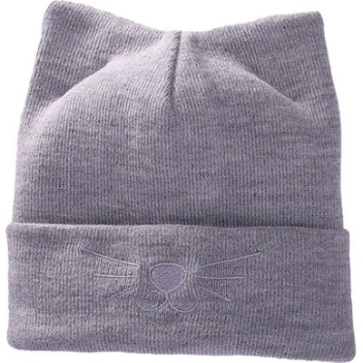 dětská pletená čepice s výšivkou Pletex H138 Světle šedá
