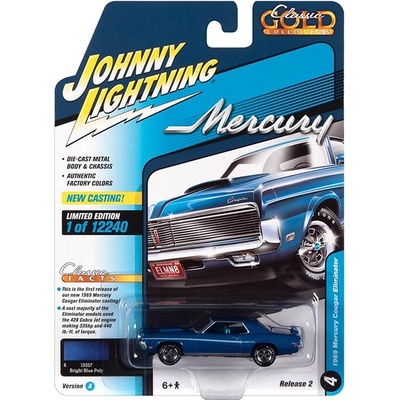 Johnny Lightning Mercury Cougar Eliminator 1969 modrá 1:64