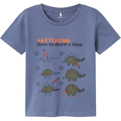 Тениска Name it How short sleeve T-shirt - Blue (Wild Wind / Dino)