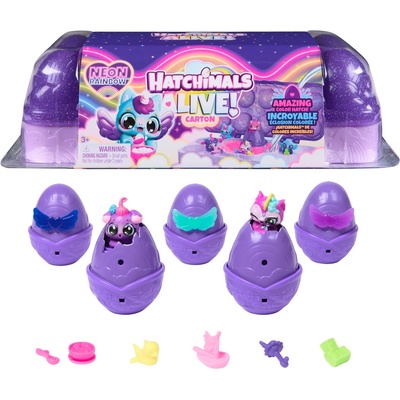 Spin Master Игрален комплект Hatchimals Alive - Neon Rainbow, с 5 фигурки (6072615)