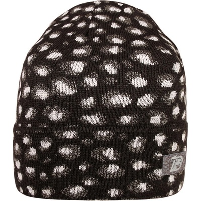 Dráče Merino pletená čiapka Dráča Urban čierna šedá leopard Čierná