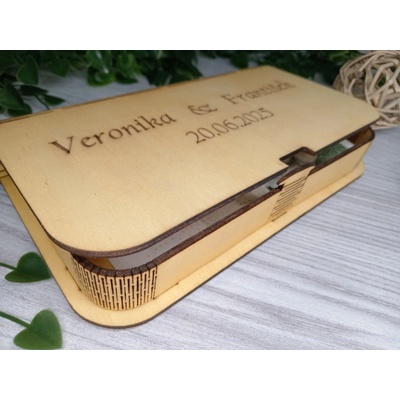 Dřevěná svatební krabička na peníze – Hledejceny.cz