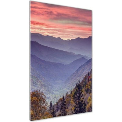 Vertikálny fotoobraz na skle Hmla nad horama 50x100 cm
