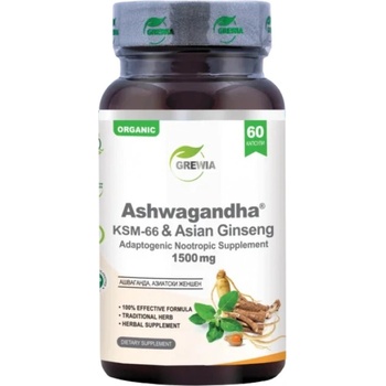 Grewia Ashwagandha KSM-66® & Asian Ginseng [60 капсули]
