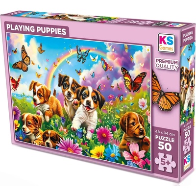 KS Games Пъзел KS Games от 50 части - Игриви кученца (31754)