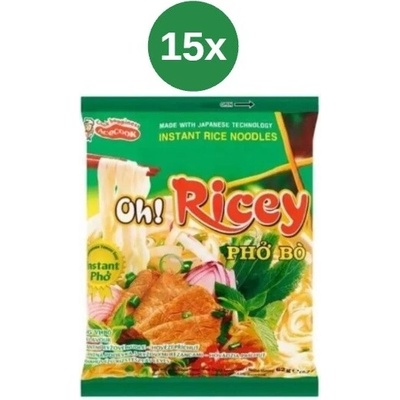 Oh Ricey instantní rýžové polévka hovězí 15 x 63 g