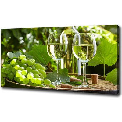 Foto obraz canvas Biele víno a ovocie 100x50 cm