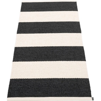 Pappelina Черно-бяла пътека за открито и закрито 70x150 cm Bob Black Vanilla - Pappelina (BOX715)