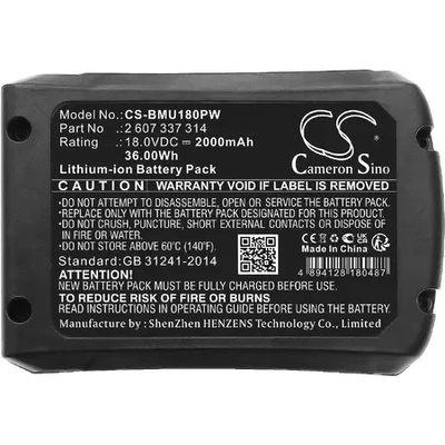 Cameron Sino Батерия акумулаторен трион BOSCH AdvancedCut 18 1600A005B0 LiIon 18V 2000mAh Cameron Sino (CS-BMU180PW)