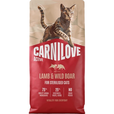 CARNILOVE Active pre sterilizované mačky jahňacie a diviak 6 kg