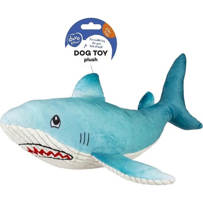 Duvo Plus Ocean - Плюшена акула за кучета, 35Х9Х7 см