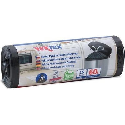 Vektex sáčky odp. V6E zatah. 22µm 60l 15ks černé