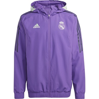 adidas Men's Adidas Real Madrid Autumn Winter Weather-Resistant Windbreaker - Purple