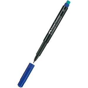  Перманентен тънкописец Faber-Castell OHP S Син (1602008-06-1005210212)
