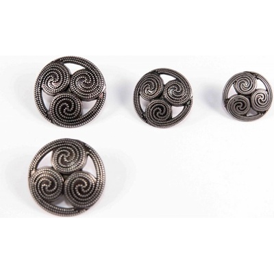 Luxusný gombík so spodným prišitím - strieborná - priemer 2,7 cm