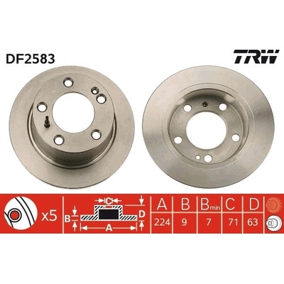 Brzdový kotúč TRW DF2583
