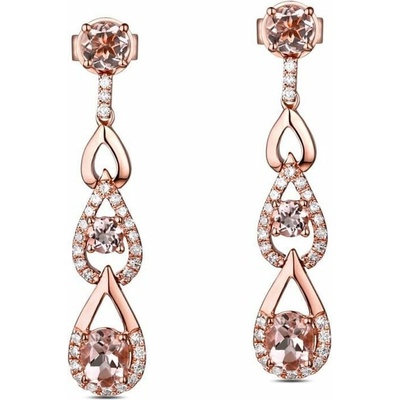 Eppi Visiace náušnice s morganitmi a diamantmi Marabel E33474