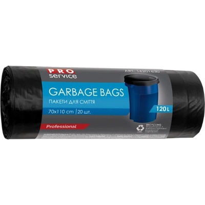 Pro Service Garbage Bags černé 20µm 120 l 20ks