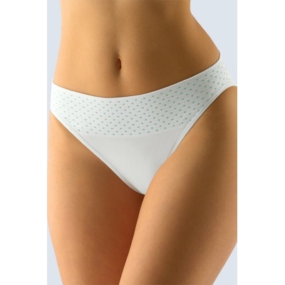 GINA dámské kalhotky klasické s úzkým bokem úzký bok bezešvé Bamboo Dots 00033P bílá peprmint
